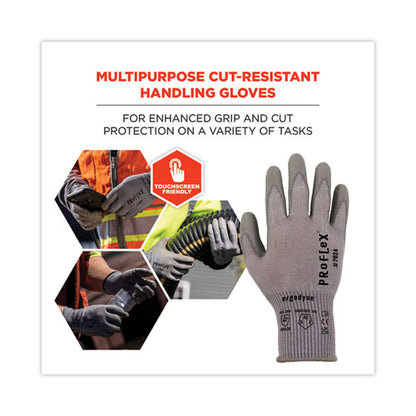 Proflex 7024 Ansi A2 Pu Coated Cr Gloves, En388: 4x42b, 9" Long, X-large, Gray, 12 Pairs