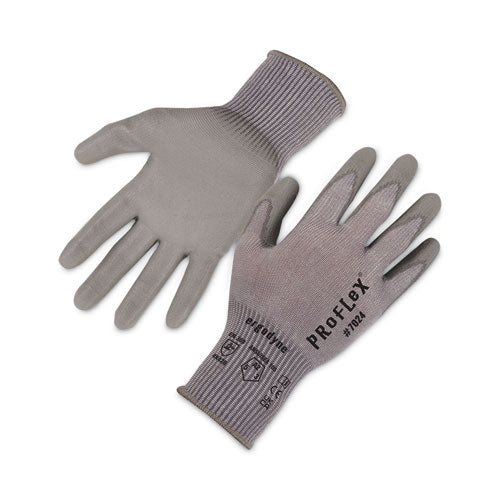 Proflex 7024 Ansi A2 Pu Coated Cr Gloves, En388: 4x42b, 9" Long, Xx-large, Gray, 12 Pairs