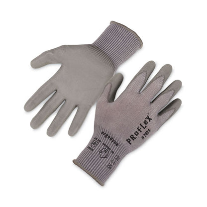 Proflex 7024 Ansi A2 Pu Coated Cr Gloves, En388: 4x42b, 7" Long, Small, Gray, Pair
