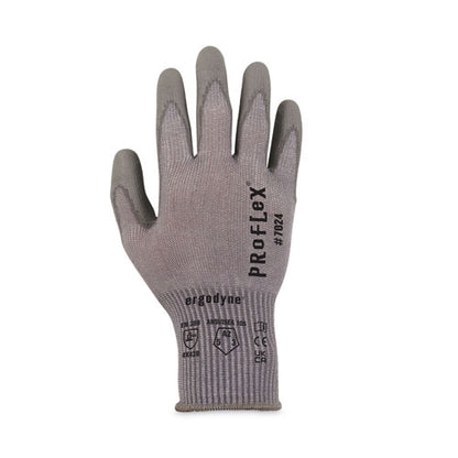 Proflex 7024 Ansi A2 Pu Coated Cr Gloves, En388: 4x42b, 7" Long, Small, Gray, Pair