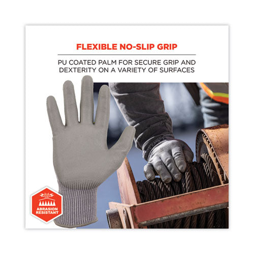 Proflex 7024 Ansi A2 Pu Coated Cr Gloves, En388: 4x42b, 9" Long, Medium, Gray, Pair