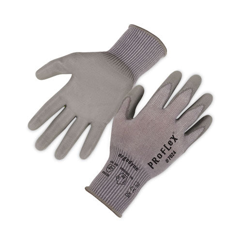 Proflex 7024 Ansi A2 Pu Coated Cr Gloves, En388: 4x42b, 9" Long, X-large, Gray, Pair