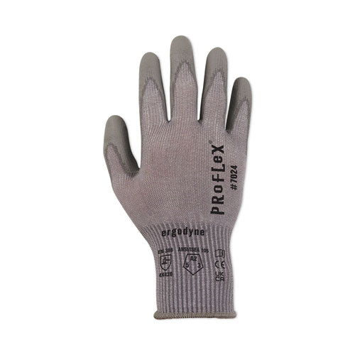 Proflex 7024 Ansi A2 Pu Coated Cr Gloves, En388: 4x42b, 9" Long, Xx-large, Gray, Pair