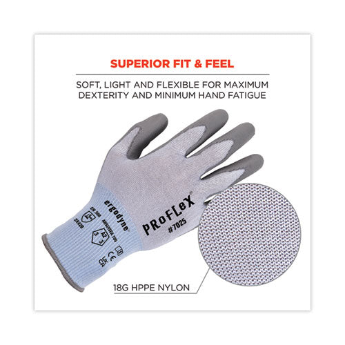 Proflex 7025 Ansi A2 Pu Coated Cr Gloves, En388: 2x42b, 9" Long, Small, Blue, Pair