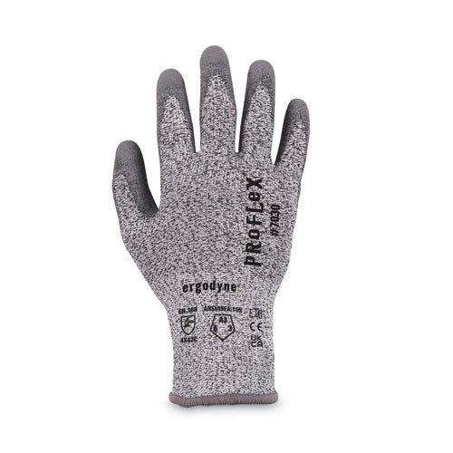 Proflex 7030 Ansi A3 Pu Coated Cr Gloves, En388: 4x42c, 9" Long, Small, Gray, 12 Pairs
