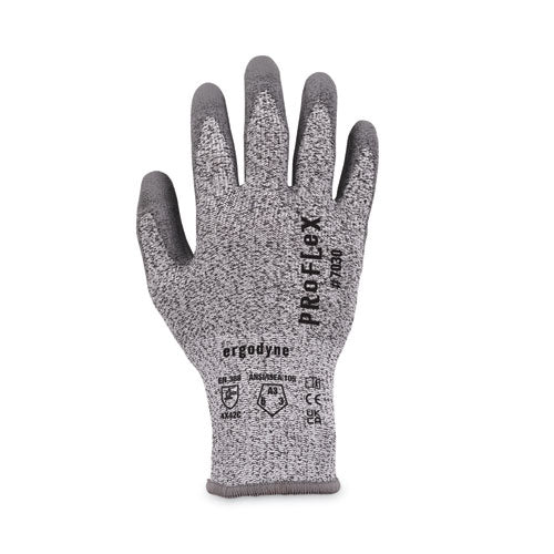 Proflex 7030 Ansi A3 Pu Coated Cr Gloves, En388: 4x42c, 9" Long, Large, Gray, 12 Pairs