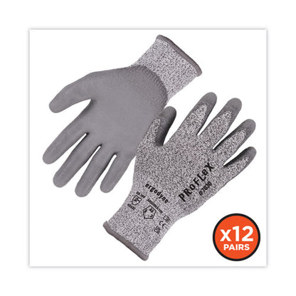 Proflex 7030 Ansi A3 Pu Coated Cr Gloves, En388: 4x42c, 9" Long, Xx-large, Gray, 12 Pairs