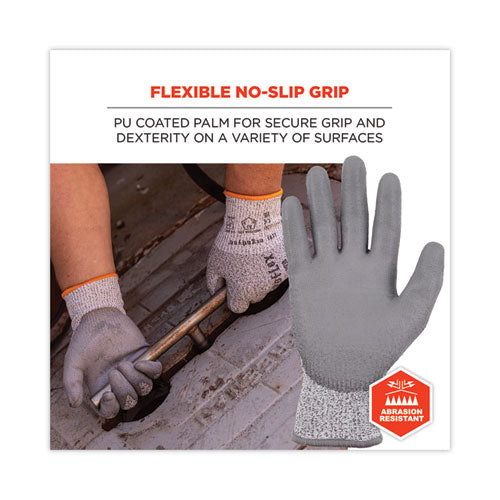 Proflex 7030 Ansi A3 Pu Coated Cr Gloves, En388: 4x42c, 9" Long, Small, Gray, Pair