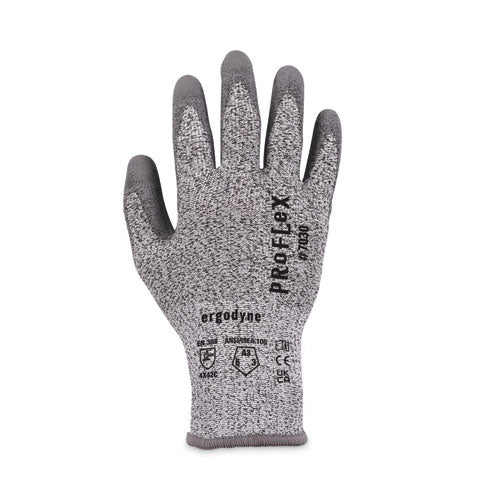 Proflex 7030 Ansi A3 Pu Coated Cr Gloves, En388: 4x42c, 9" Long, Small, Gray, Pair