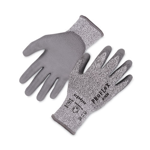 Proflex 7030 Ansi A3 Pu Coated Cr Gloves, En388: 4x42c, 9" Long, Medium, Gray, Pair