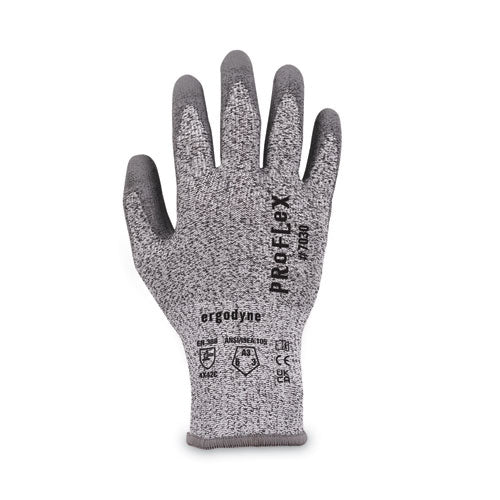 Proflex 7030 Ansi A3 Pu Coated Cr Gloves, En388: 4x42c, 9" Long, Large, Gray, Pair