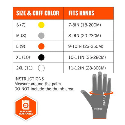 Proflex 7044 Ansi A4 Pu Coated Cr Gloves, En388: 4x42d, 9" Long, X-small, Gray, Pair