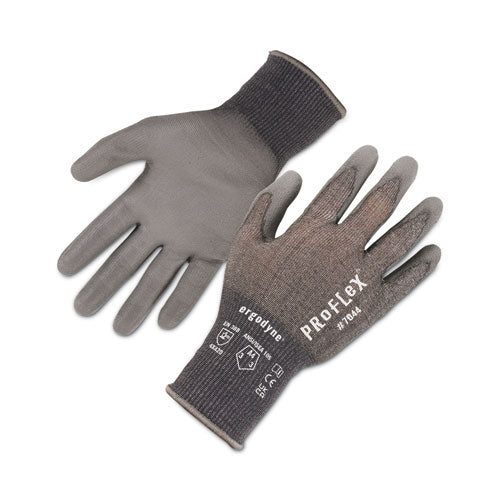 Proflex 7044 Ansi A4 Pu Coated Cr Gloves, En388: 4x42d, 9" Long, Medium, Gray, Pair