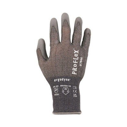 Proflex 7044 Ansi A4 Pu Coated Cr Gloves, En388: 4x42d, 9" Long, Large, Gray, Pair