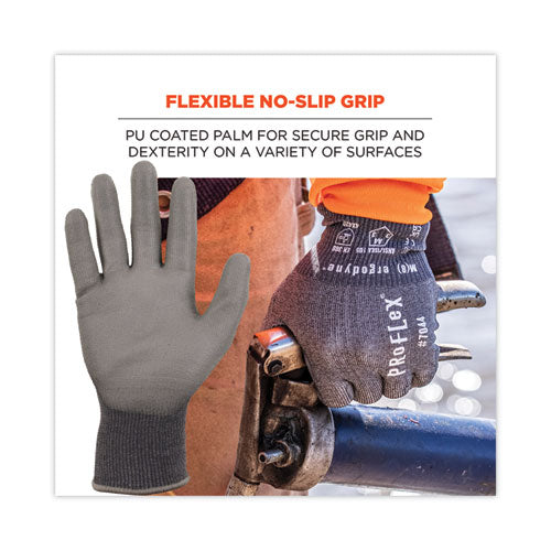 Proflex 7044 Ansi A4 Pu Coated Cr Gloves, En388: 4x42d, 9" Long, Xx-large, Gray, Pair