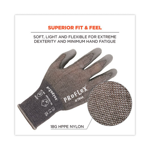 Proflex 7044 Ansi A4 Pu Coated Cr Gloves, En388: 4x42d, 9" Long, Xx-large, Gray, Pair
