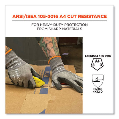 Proflex 7043 Ansi A4 Nitrile Coated Cr Gloves, En388: 4x42d, 9" Long, Small, Gray, 12 Pairs