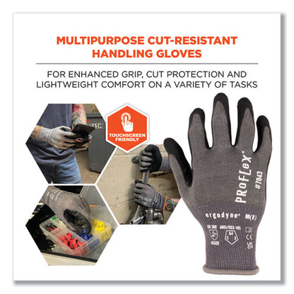 Proflex 7043 Ansi A4 Nitrile Coated Cr Gloves, En388: 4x42d, 9" Long, Medium, Gray, 12 Pairs