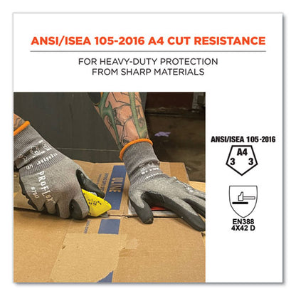Proflex 7043 Ansi A4 Nitrile Coated Cr Gloves, En388: 4x42d, 9" Long, Medium, Gray, 12 Pairs