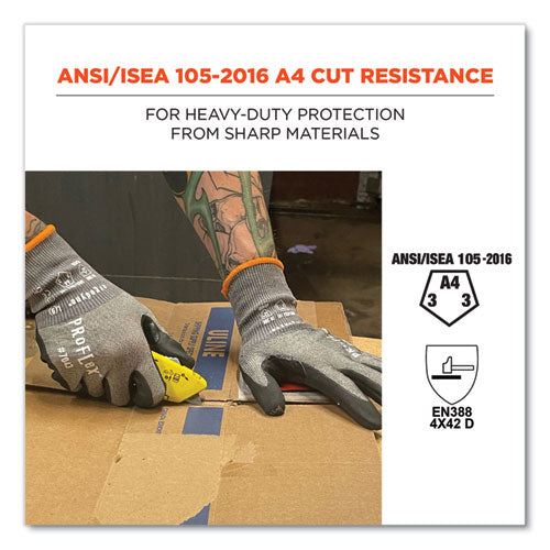 Proflex 7043 Ansi A4 Nitrile Coated Cr Gloves, En388: 4x42d, 9" Long, X-large, Gray, 12 Pairs