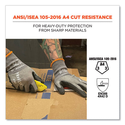 Proflex 7043 Ansi A4 Nitrile Coated Cr Gloves, En388: 4x42d, 9" Long, Xx-large, Gray, 12 Pairs