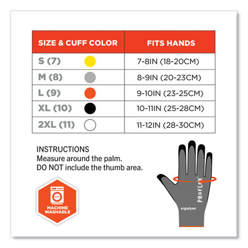 Proflex 7043 Ansi A4 Nitrile Coated Cr Gloves, En388: 4x42d, 9" Long, Small, Gray, Pair