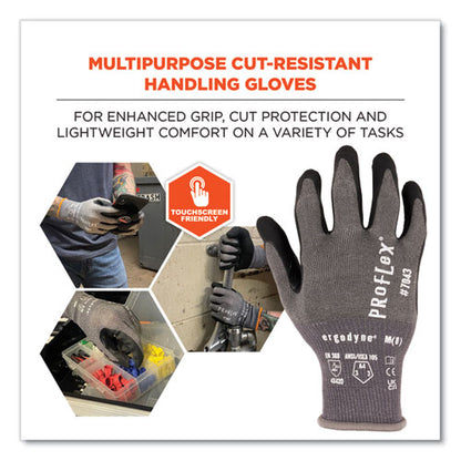 Proflex 7043 Ansi A4 Nitrile Coated Cr Gloves, En388: 4x42d, 9" Long, Small, Gray, Pair