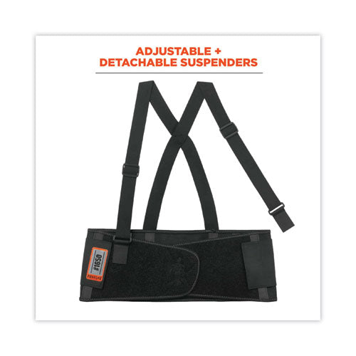 Proflex 1650 Economy Elastic Back Support Brace, 3x-large, 46" To 52" Waist, Black