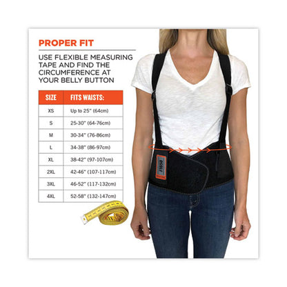 Proflex 1650 Economy Elastic Back Support Brace, 4x-large, 52" To 58" Waist, Black