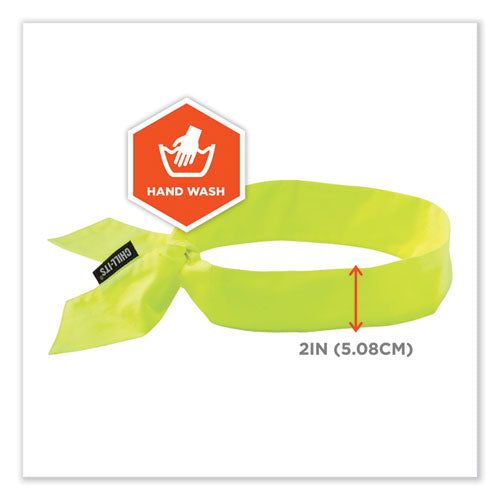Chill-its 6700 Cooling Bandana Polymer Tie Headband, One Size Fits Most, Lime