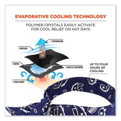 Chill-its 6700 Cooling Bandana Polymer Tie Headband, One Size Fits Most, Navy Western