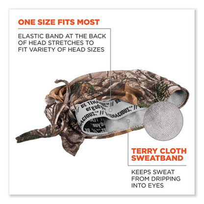 Chill-its 6615 High-performance Bandana Doo Rag With Terry Cloth Sweatband, One Size Fits Most, Realtree Xtra