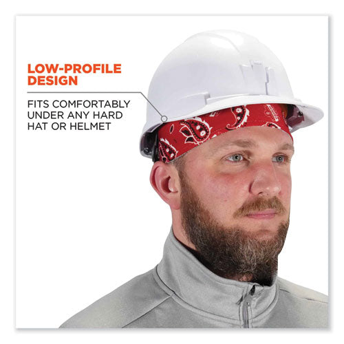 Chill-its 6630 High-performance Terry Cloth Skull Cap, Polyester, One Size Fits Most, Red Western