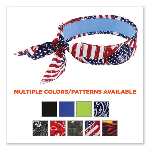 Chill-its 6700ct Cooling Bandana Pva Tie Headband, One Size Fits Most, Stars And Stripes