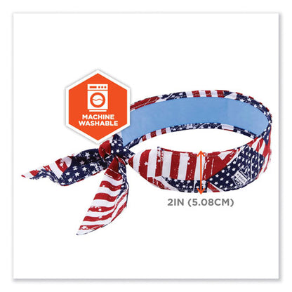 Chill-its 6700ct Cooling Bandana Pva Tie Headband, One Size Fits Most, Stars And Stripes