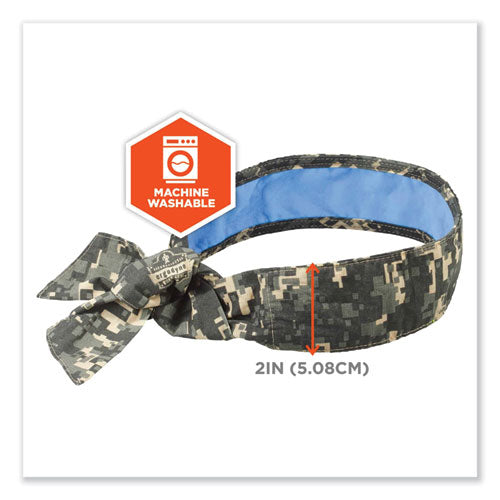 Chill-its 6700ct Cooling Bandana Pva Tie Headband, One Size Fits Most, Camo