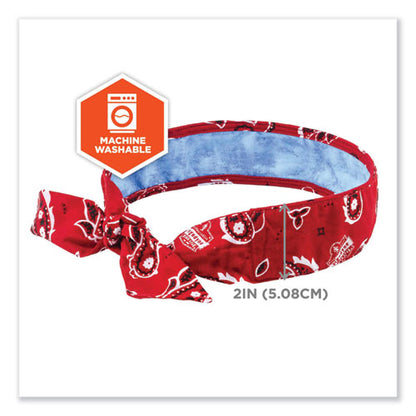 Chill-its 6700ct Cooling Bandana Pva Tie Headband, One Size Fits Most, Red Western