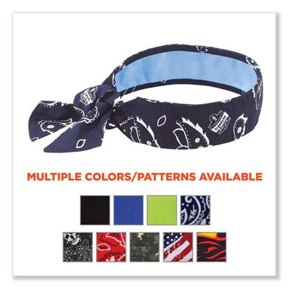 Chill-its 6700ct Cooling Bandana Pva Tie Headband, One Size Fits Most, Navy Western