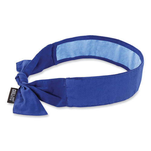 Chill-its 6700ct Cooling Bandana Pva Tie Headband, One Size Fits Most, Solid Blue