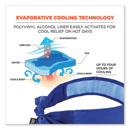 Chill-its 6700ct Cooling Bandana Pva Tie Headband, One Size Fits Most, Solid Blue