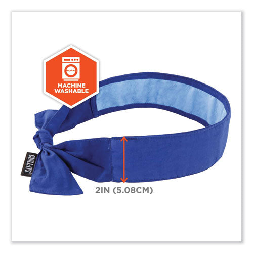 Chill-its 6700ct Cooling Bandana Pva Tie Headband, One Size Fits Most, Solid Blue