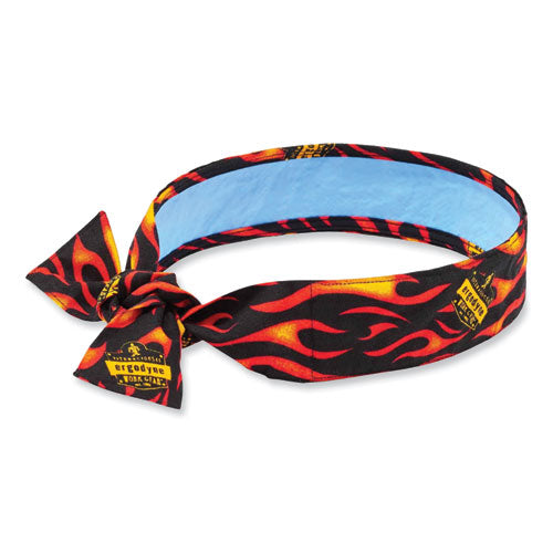 Chill-its 6700ct Cooling Bandana Pva Tie Headband, One Size Fits Most, Flames