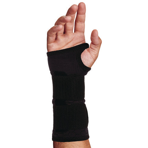 Proflex 685 Wrist Support Sleeve With Double Strap, Medium, Fits Left Hand/right Hand, Black
