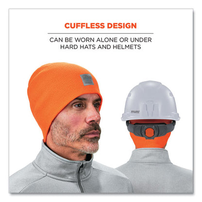 N-ferno 6812 Rib Knit Beanie, One Size Fits Most, Orange