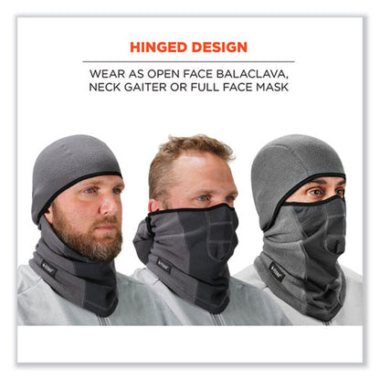 N-ferno 6823 Hinged Balaclava Face Mask, Fleece, One Size Fits Most, Gray