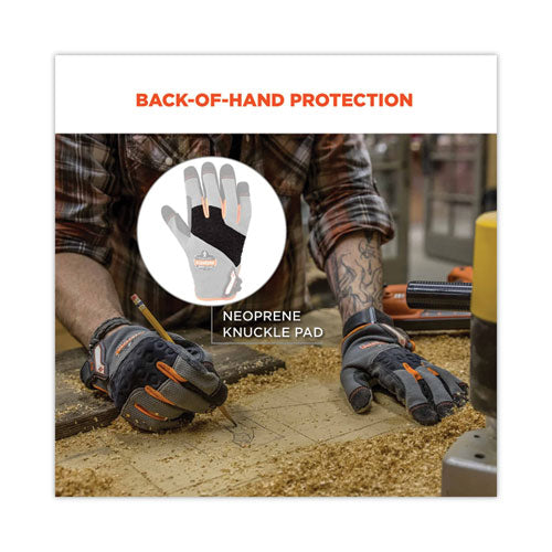 Proflex 710 Heavy-duty Mechanics Gloves, 9" Long, Small, Gray, Pair