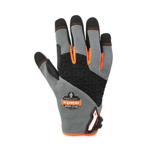 Proflex 710 Heavy-duty Mechanics Gloves, 9" Long, Small, Gray, Pair