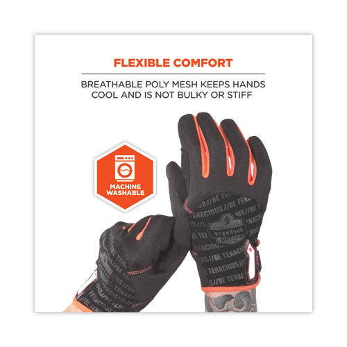 Proflex 812 Standard Mechanics Gloves, 9" Long, Xx-large, Black, Pair