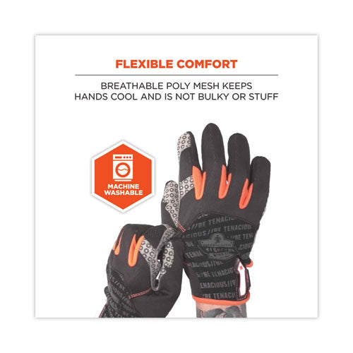 Proflex 821 Smooth Surface Handling Gloves, Small, Black, Pair