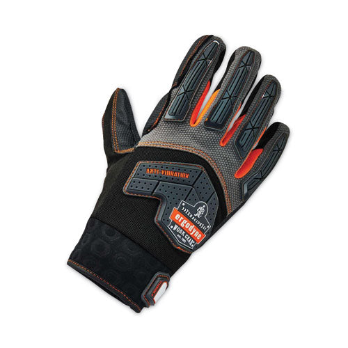 Proflex 9015f(x) Certified Anti-vibration Gloves With Dorsal Protection, En388: 2121x, Medium, Black, Pair